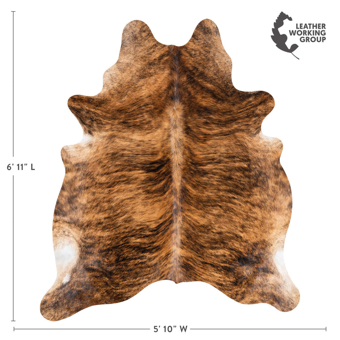 Brazilian Brindle Cowhide Rug Size 6'11" L x 5'10" W 3520