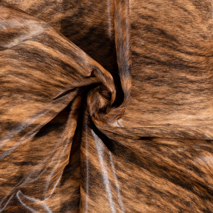 Brazilian Brindle Cowhide Rug Size 6'4" L x 5'11" W 3522