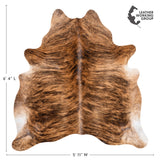 Brazilian Brindle Cowhide Rug Size 6'4" L x 5'11" W 3522