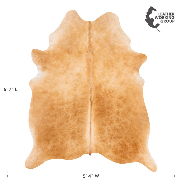 Brazilian Beige Cowhide Rug Size 6'7" L x 5'4" W 3526