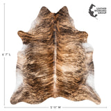 Brazilian Brindle Cowhide Rug Size 6'7" L x 5'11" W 3528