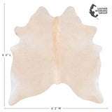 Brazilian Beige Cowhide Rug Size 6'6" L x 6'2" W 3529