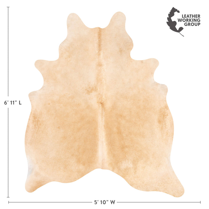 Brazilian Beige Cowhide Rug Size 6'11" L x 5'10" W 3532