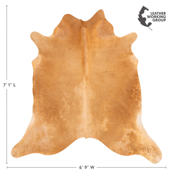 Brazilian Beige Cowhide Rug Size 7'1" L x 6'9" W 3537