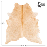 Brazilian Beige Cowhide Rug Size 6'7" L x 5'10" W 3542