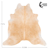 Brazilian Beige Cowhide Rug Size 7'2" L x 7'2" W 3543