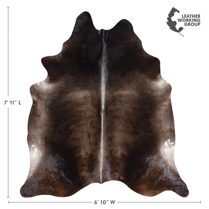 Brazilian Mahogany Cowhide Rug Size 7'11" L x 6'10" W 3601