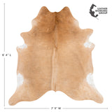 Brazilian Beige Cowhide Rug Size 8'4" L x 7'9" W 3606