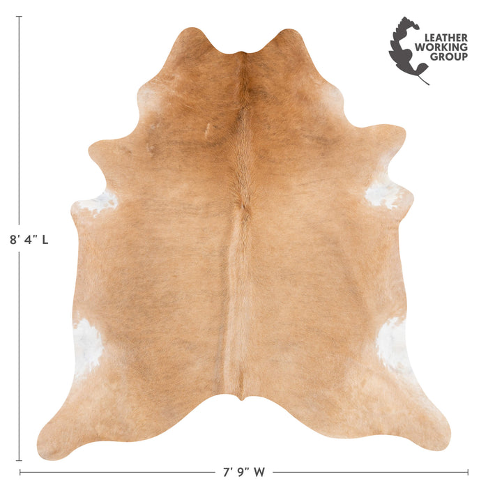 Brazilian Beige Cowhide Rug Size 8'4" L x 7'9" W 3606