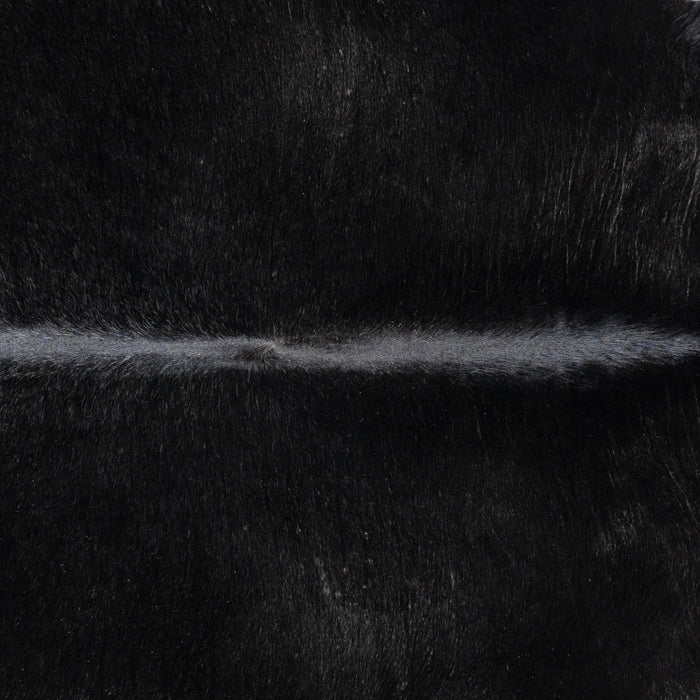 Brazilian Solid Black Cowhide Rug Size 7'5" L x 6'11" W 3608