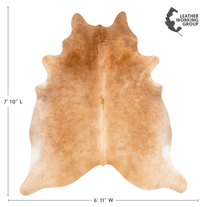 Brazilian Beige Cowhide Rug Size 7'10" L x 6'11" W 3610