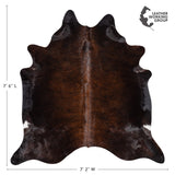 Brazilian Mahogany Cowhide Rug Size 7'6" L x 7'2" W 3611
