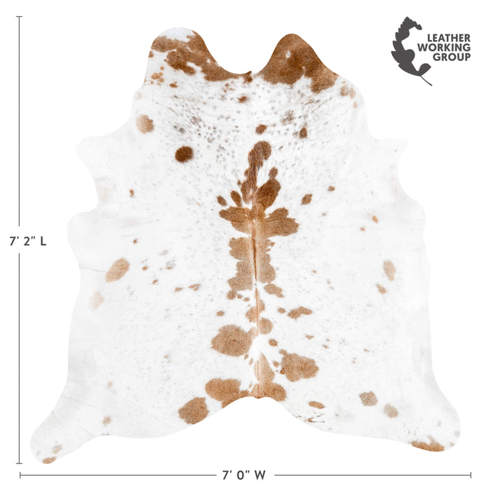 Brazilian Palomino and White Cowhide Rug Size 7'2" L x 7'0" W 3613