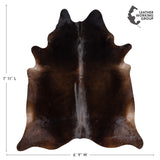 Brazilian Mahogany Cowhide Rug Size 7'11" L x 6'9" W 3614