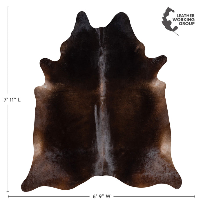 Brazilian Mahogany Cowhide Rug Size 7'11" L x 6'9" W 3614