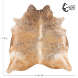 Brazilian Beige Cowhide Rug Size 7'4" L x 6'10" W 3615