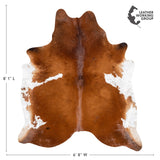 Brazilian Brown and White Cowhide Rug Size 8'1" L x 6'8" W 3617