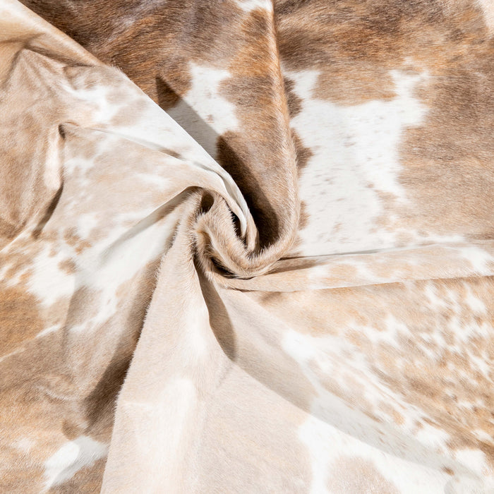 Brazilian Palomino and White Cowhide Rug Size 7'4" L x 7'4" W 3619