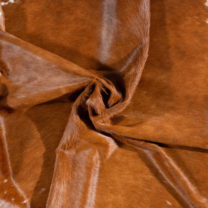 Brazilian Brown and White Cowhide Rug Size 7'11" L x 7'0" W 3620