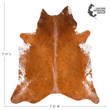 Brazilian Brown and White Cowhide Rug Size 7'11" L x 7'0" W 3620