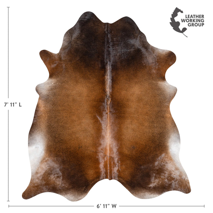 Brazilian Mahogany Cowhide Rug Size 7'11" L x 6'11" W 3628