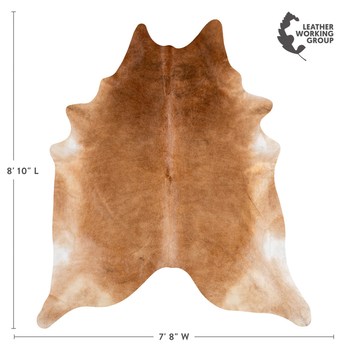 Brazilian Brown Cowhide Rug Size 8'10" L x 7'8" W 3630