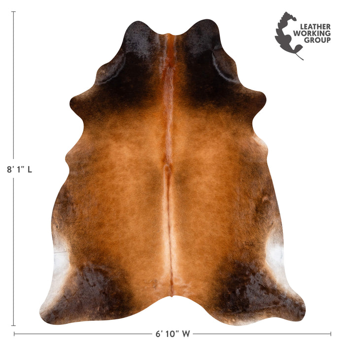 Brazilian Mahogany Cowhide Rug Size 8'1" L x 6'10" W 3632