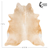 Brazilian Beige Cowhide Rug Size 7'8" L x 6'11" W 3634