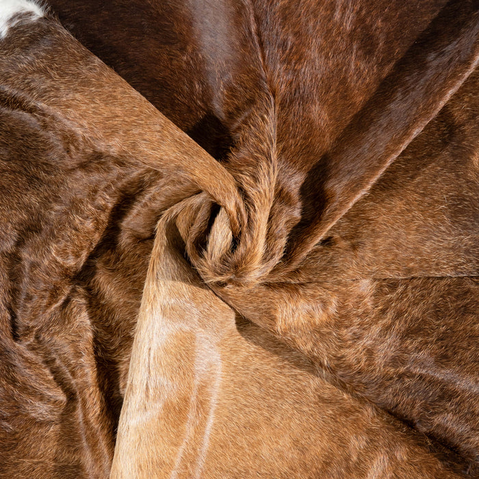 Brazilian Chocolate and White Cowhide Rug Size 7'10" L x 6'10" W 3641