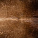 Brazilian Chocolate and White Cowhide Rug Size 7'10" L x 6'10" W 3641