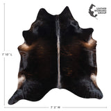Brazilian Solid Black Cowhide Rug Size 7'10" L x 7'3" W 3643