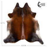 Brazilian Mahogany Cowhide Rug Size 8'7" L x 7'11" W 3645