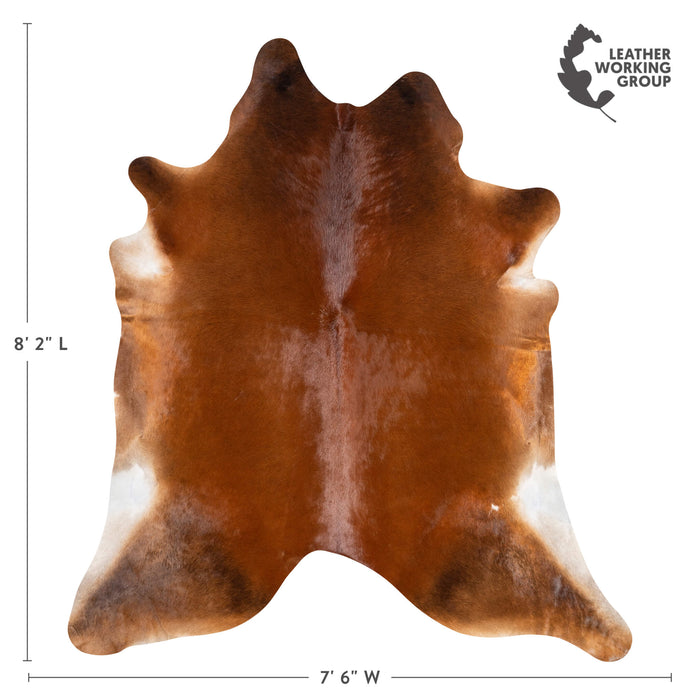 Brazilian Brown Cowhide Rug Size 8'2" L x 7'6" W 3652