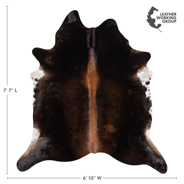 Brazilian Mahogany Cowhide Rug Size 7'7" L x 6'10" W 3653