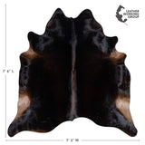 Brazilian Mahogany Cowhide Rug Size 7'6" L x 7'3" W 3656