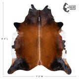 Brazilian Mahogany Cowhide Rug Size 8'4" L x 7'3" W 3657