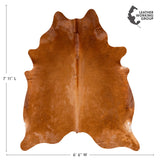 Brazilian Brown Cowhide Rug Size 7'11" L x 6'6" W 3658
