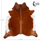 Brazilian Brown and White Cowhide Rug Size 7'11" L x 7'3" W 3661