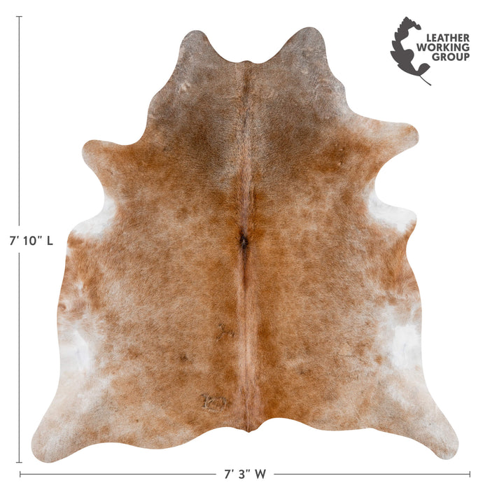 Brazilian Grey Palomino Cowhide Rug Size 7'10" L x 7'3" W 3664