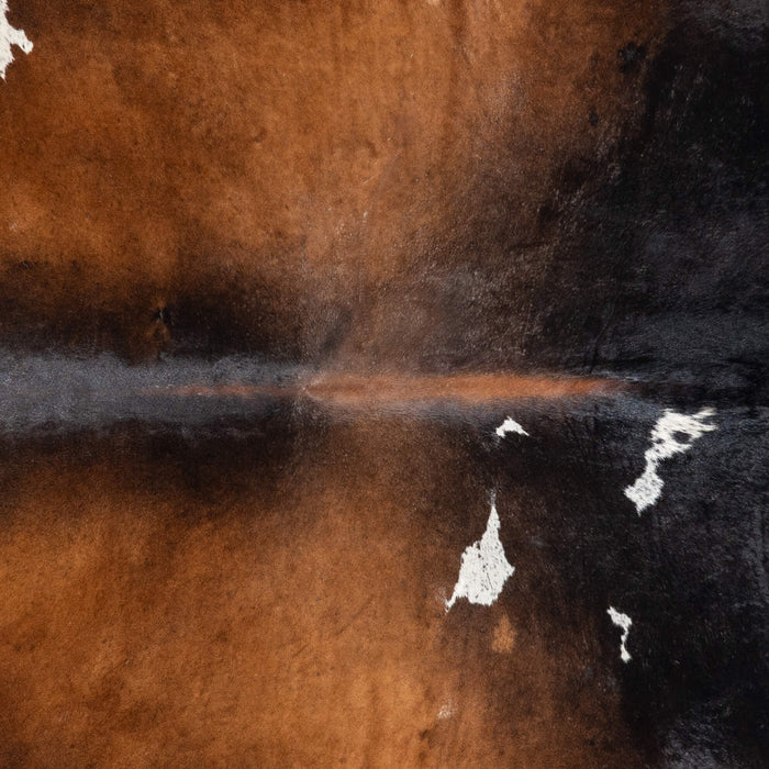Brazilian Chocolate and White Cowhide Rug Size 7'9" L x 7'1" W 3667