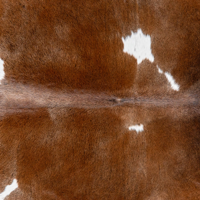 Brazilian Chocolate and White Cowhide Rug Size 7'3" L x 7'3" W 3669