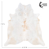 Brazilian Palomino and White Cowhide Rug Size 7'8" L x 6'11" W 3671