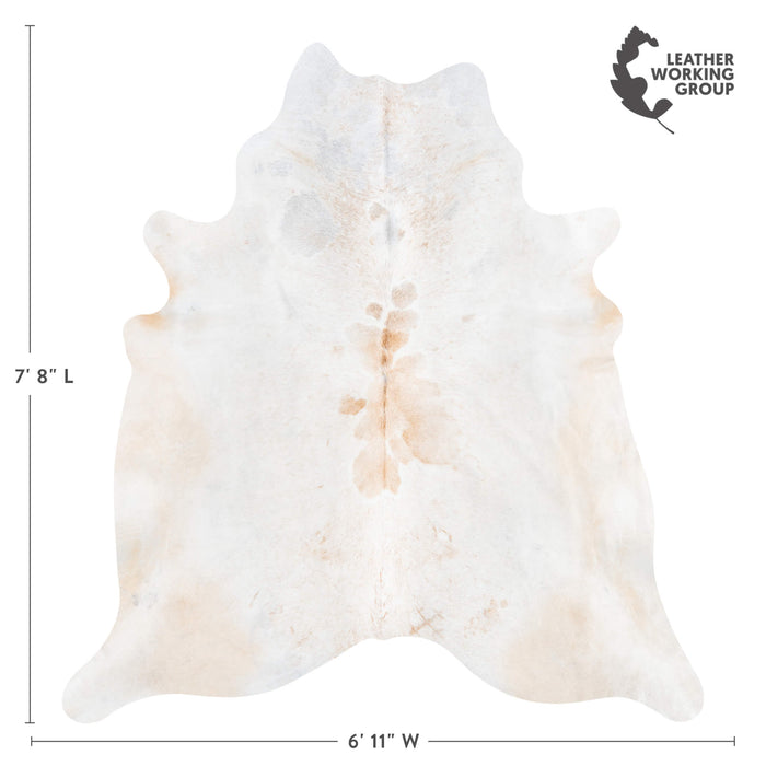 Brazilian Palomino and White Cowhide Rug Size 7'8" L x 6'11" W 3671