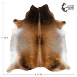Brazilian Mahogany Cowhide Rug Size 7'10" L x 6'11" W 3675