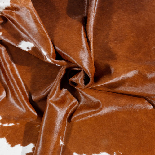 Brazilian Brown and White Cowhide Rug Size 8'7" L x 7'9" W 3677