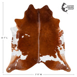 Brazilian Brown and White Cowhide Rug Size 8'7" L x 7'9" W 3677