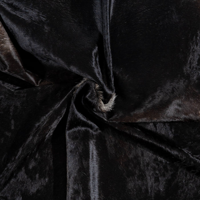 Brazilian Solid Black Cowhide Rug Size 8'5" L x 7'3" W 3681
