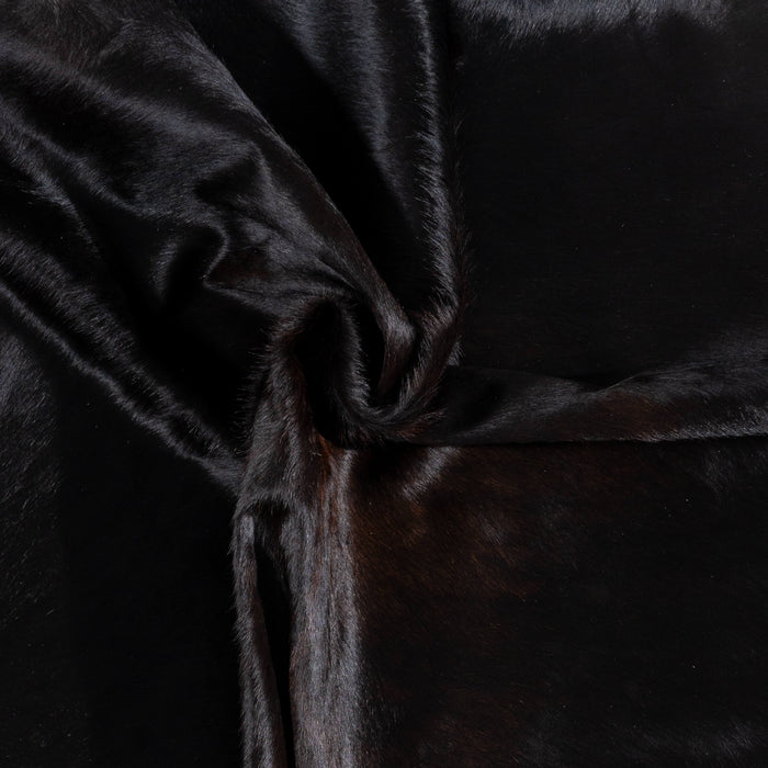 Brazilian Solid Black Cowhide Rug Size 7'11" L x 7'1" W 3684