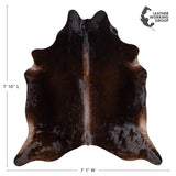 Brazilian Mahogany Cowhide Rug Size 7'10" L x 7'1" W 3688