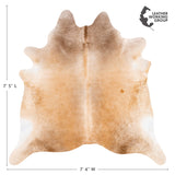 Brazilian Beige Cowhide Rug Size 7'5" L x 7'4" W 3691
